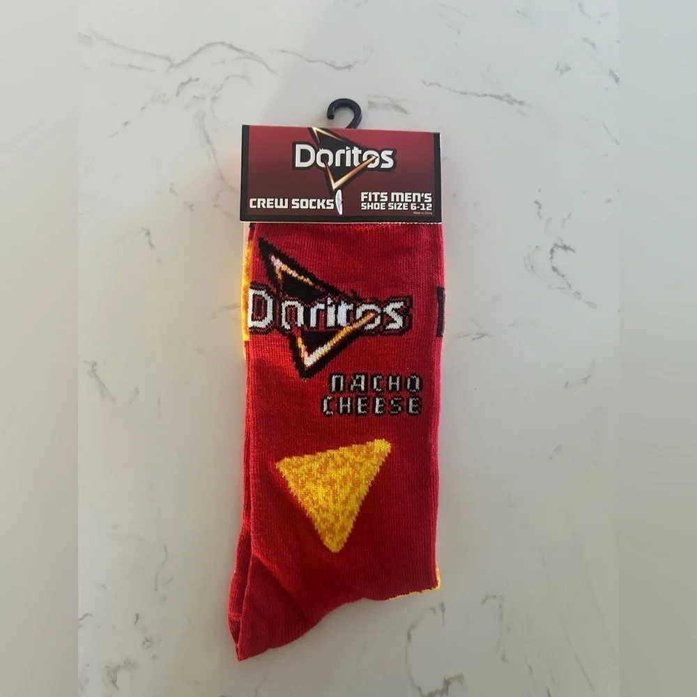 Doritos Nacho Cheese Crew Socks – Fits Men’s Shoe Size 6–12 | NWT